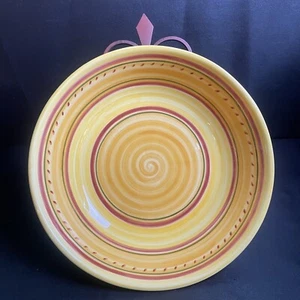 PIER 1 Large Pasta Serving Bowl Ceramic 12” Orange Yellow Round Seafood Dish - Picture 1 of 10