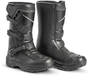 Lindstrands Motorcycle Shoes Boat Adventure Leather, Black 720-24100200 - Picture 1 of 7