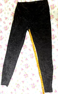 Lululemon Damen 10 schwarze Velours hohe Taille bequeme Hosen Trainingsleggings - Bild 1 von 5