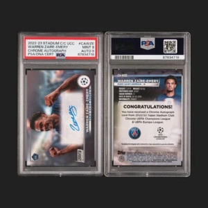 Warren Zaire-Emery 2022-23 Stadium Club UCC #CAWZE RC Cromo Automático PSA 9 - Imagen 1 de 1
