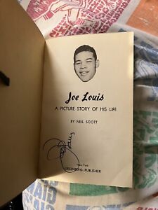 1947 boxing book joe louis autographed ballpoint vintage Hardback