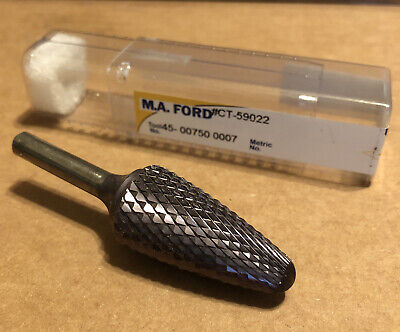 M. A. Ford Carbide Burr 1/4” Shank 3/4” Dia Conacle Shape Radiused End Not Used • 24.99$