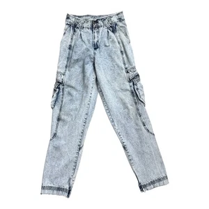 Vintage 80s Jordache Acid Wash Cargo Jeans Unisex 34x34 - Hong Kong Baggy Y2K - Bild 1 von 12