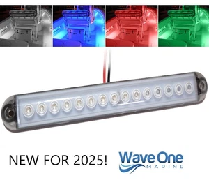 Wave One Marine | 8" LED RGBW ROUND EDGE Surface Courtesy Boat RV Deck Light - Picture 1 of 6