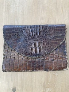 Crocodile Skin Clutch Bag/ Handbag. 1940’s - Picture 1 of 5