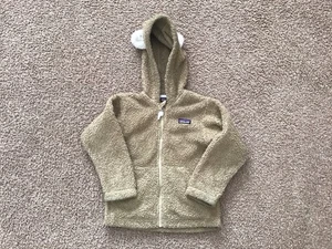 Chaqueta Patagonia Baby Furry Friends polar con capucha marrón talla 4T orejas de peluche - Imagen 1 de 7