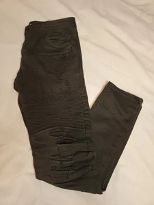 Smugglers Moon Speak Easy&Tred Carefully Slim Stretch Moto Jeans Size 34x32 - Picture 1 of 13