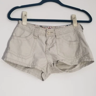 Y2K LEI Junior Mico Mini Caqui Botín Pantalones Cortos Talla 0 Preppy Ropa de Calle Verano Foto 1 de 4