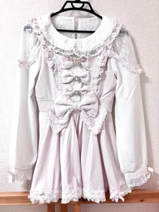 Liz Lisa Size F Triple Ribbon Ruffle Set Up Pink Almost unused JPN Sweet Lolita - Picture 1 of 5