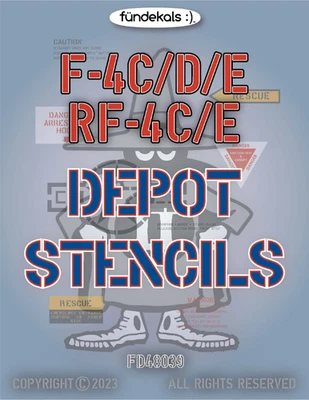 Fundekals 1/48 scale decals F-4C/D/E/RF-4C/E Depot Style Stencils - 48039 - Image 1 of 4