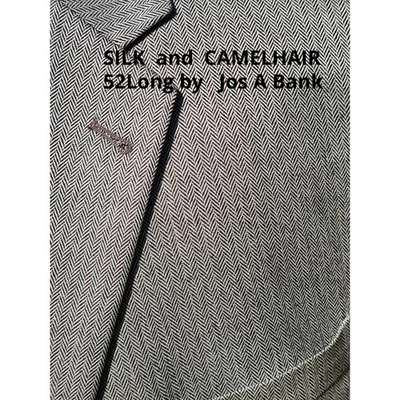 52 ABRIGO DEPORTIVO SEDA CAMELHAIR Gris Negro Para Hombre ESPIGA Lujo $200 EXCELENTE Foto 1 de 4