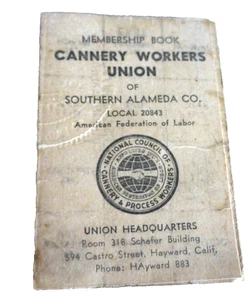 LIBRO DE MEMBRESÍA PEQUEÑO SINDICATO DE TRABAJADORES DE CONSERJERÍA NEWARK HAYWARD ALAMEDA CA 1942/43 - Imagen 1 de 5
