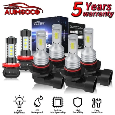 For Honda Odyssey 2005-2010 LED Headlight Kit Bulbs High Low Beam Fog Light 60W - Image 1 of 4