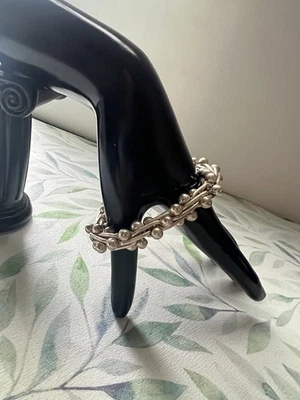 Brazalete de plata esterlina Silpada con cuentas de ADN de 8,5 pulgadas Foto 1 de 4