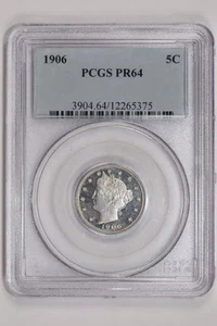 1906 PROOF LIBERTY V NICKEL PCGS PR64 - Picture 1 of 2