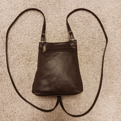 Vintage 90s Liz Claiborne Leather Mini Backpack Purse Brown Minimalist - Image 1 of 4