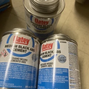 Oatey 30889 Medium Black Abs Cement, 8 Oz, Can, Liquid, Black Lot Of 3 - Picture 1 of 1