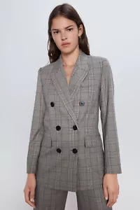 H&M hm - Double breasted plaid blazer check jacket elegant Size M NEW Tiktok Y2K - Bild 1 von 10