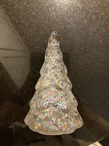 Vintage schillernder Silvestri mundgeblasener verschneiter Christbaumschmuck aus Glas 8 Zoll - Bild 1 von 4