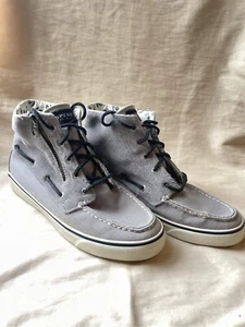 Sperry Top Sider Women’s Gray Corduroy High Top Zip Boot Sneaker Shoe Size 8 - Picture 1 of 5