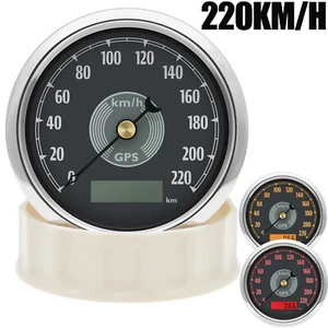 85MM GPS Speedometer Odometer 220km/h Gauge Red&yellow LED for Motorcycles Boat - Picture 1 of 15
