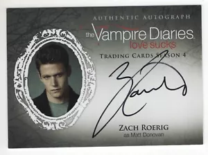 Vampire Diaries season 4 autograph insert card of Zach Roerig as Matt Donovan - Picture 1 of 1