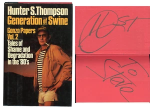 Hunter S. Thompson ~ Signed Autographed Generation of Swine 1st Book ~ PSA DNA - Picture 1 of 6