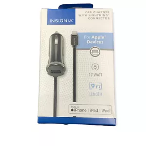 Insignia 25W MFi Certified 9' Car Charger for iPhone / iPad / iPod Black🔥 - Picture 1 of 2