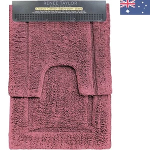 Elegant 2-Piece Tufted Bath and Contour Mats - 2200 GSM Cotton, Machine Washable - Picture 1 of 2