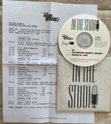 Traveling Wilburys Volume 1 "In The Studio" Radio Show # 92 - 3/26/90 with Cue** - Image 1 of 4