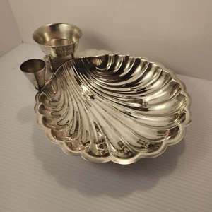 VTG Silver Plate Seafood Shell Serving Dish - W&S Blackinton EXCELLENT Cond - Picture 1 of 8