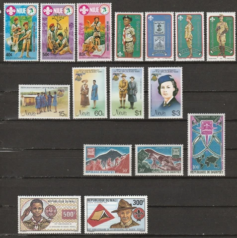 LOT 11 - 5 sets Boy / Girl Scout Mint stamps Cover