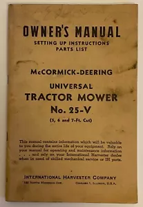 Oldtimer McCormick-Hirsch Betriebsanleitung Universal Traktor Mähwerk Nr. 25-V - Bild 1 von 5