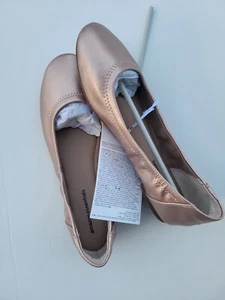 New Amazon Essentials flat ballet Rose Gold Sz 7 - Picture 1 of 6