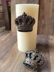 Juego de 2 alfileres de velas de corona, Viejo Mundo, Real, Medieval, Rey, Reina Cruz Toscana - Imagen 1 de 11