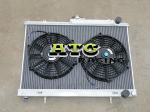 52mm Alu Radiator+Fan for NISSAN SKYLINE R33 R34 GTR GTS-T GTST RB25DET 93-98 - Picture 1 of 8