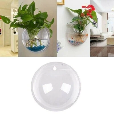 Acryl Wandmontage Hängend Fischglas Aquarium Beta Goldfisch Aufhänger Pflanze - Bild 1 von 4