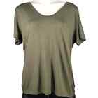 Habitual &quot;Reed&quot; Scoop Neck Short Sleeve Pullover Top Large in Army Green NWT