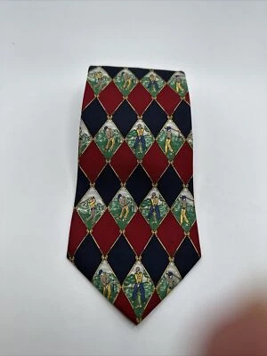 Gravata de golfe Jack Nicklaus 100% seda novidade presente golfe golfe estampa gravata de pescoço EUA - Imagem 1 de 4