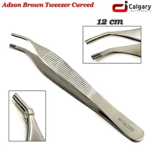 Adson Brown Curved Surgical Anatomic Tweezer Tissue Forceps Dental Instruments - Picture 1 of 3