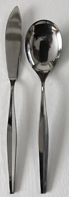 Gorham REGATTA Stainless Steel MASTER BUTTER + SUGAR SPOON Glossy USA Flatware - Image 1 of 2