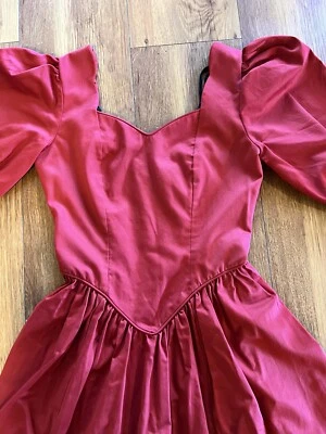 Vestido de cuento de hadas vintage rojo Laura Ashley años 80 talla 4 EE. UU. Foto 1 de 4