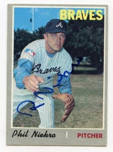 PHIL NIEKRO Signed 1970 Topps #160 HOF Braves Guaranteed Authentic KOA - Bild 1 von 1