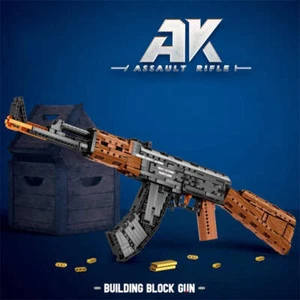 AK47 Assault Rifle Model Building Blocks Shootable Military Toy Bricks For Kids - Picture 1 of 8