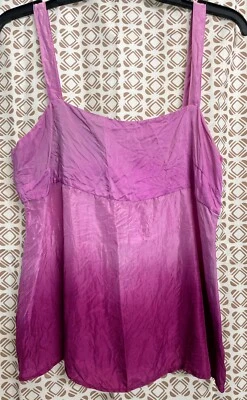 СТАРЫЙ темно-синий женщин верхний без рукавов camisole Майка 100% шелк размер M - Изображение 1 из 4