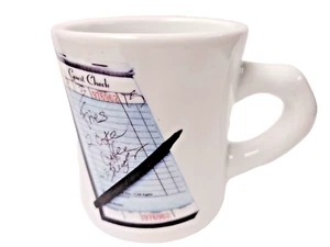 Diner Style white coffee mug Guest check At Home International 8oz - Picture 1 of 8