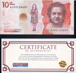 Kolumbien - 10000 Pesos 2020 BANKNOTE UNCIRC COA GELDWÄHRUNG - Bild 1 von 2