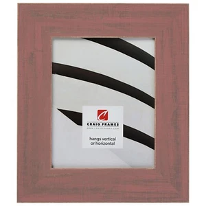 Craig Frames Jasper Wide, 2.5" Rustic Weathered Red Picture Frame Poster Frame - Picture 1 of 12