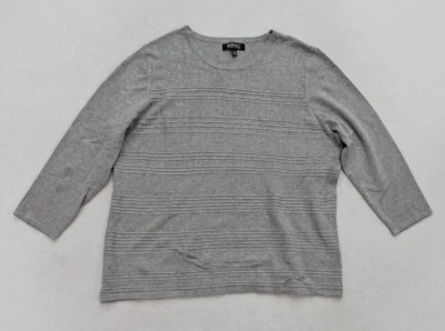 Buffalo David Bitton Women's Sweater Sz XXL Gray Pullover 3/4 Sleeve Lightweight - Image 1 of 4