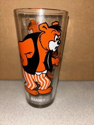 Vaso de vidrio Barney Bear 1975 vintage coleccionable Pepsi 6-1/4" MGM Inc Foto 1 de 4